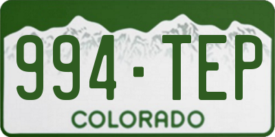 CO license plate 994TEP
