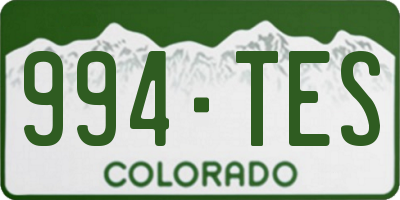 CO license plate 994TES