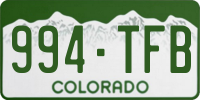 CO license plate 994TFB