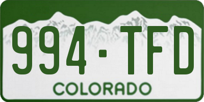 CO license plate 994TFD