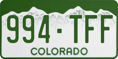 CO license plate 994TFF