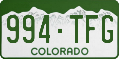 CO license plate 994TFG