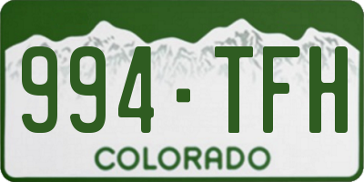 CO license plate 994TFH