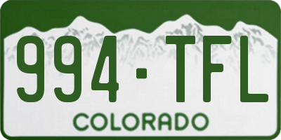 CO license plate 994TFL
