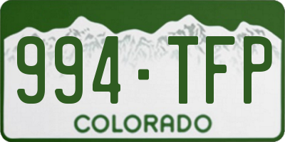 CO license plate 994TFP