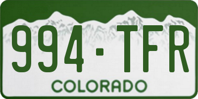 CO license plate 994TFR