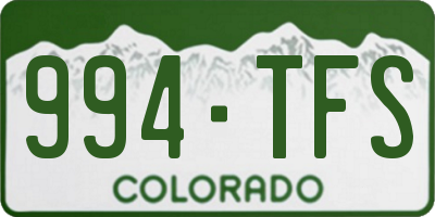 CO license plate 994TFS