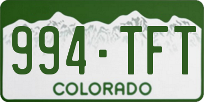 CO license plate 994TFT