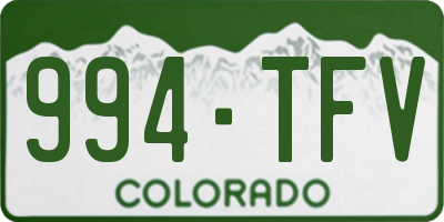 CO license plate 994TFV