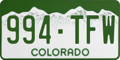 CO license plate 994TFW