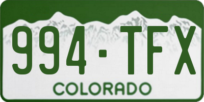 CO license plate 994TFX