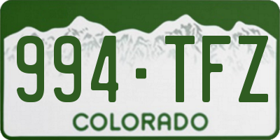 CO license plate 994TFZ