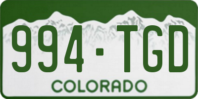 CO license plate 994TGD