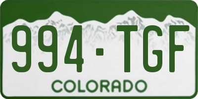CO license plate 994TGF