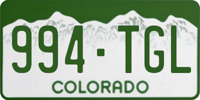 CO license plate 994TGL