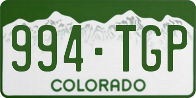 CO license plate 994TGP