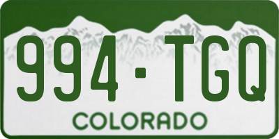 CO license plate 994TGQ