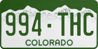 CO license plate 994THC