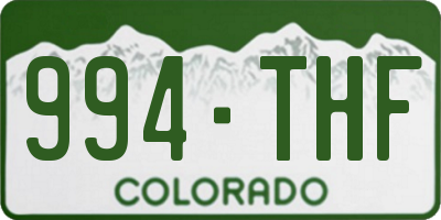 CO license plate 994THF