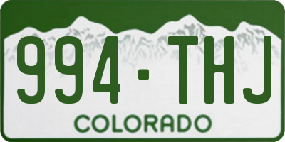 CO license plate 994THJ
