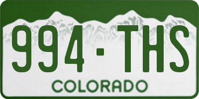 CO license plate 994THS