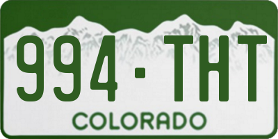 CO license plate 994THT