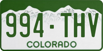 CO license plate 994THV
