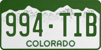 CO license plate 994TIB