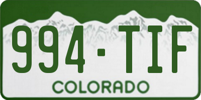 CO license plate 994TIF