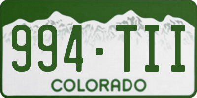 CO license plate 994TII
