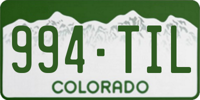 CO license plate 994TIL