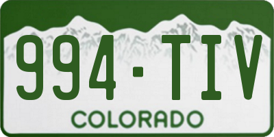 CO license plate 994TIV