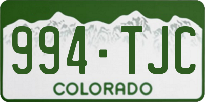CO license plate 994TJC
