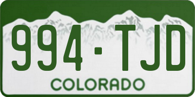 CO license plate 994TJD