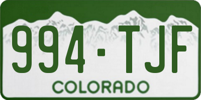 CO license plate 994TJF