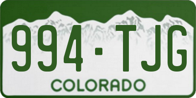CO license plate 994TJG