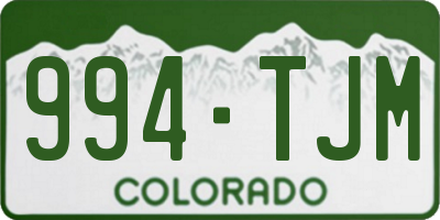 CO license plate 994TJM