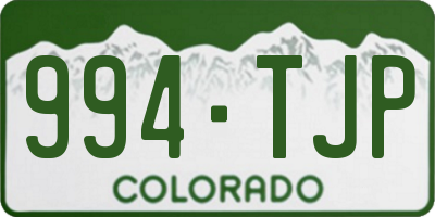CO license plate 994TJP