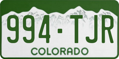 CO license plate 994TJR