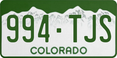 CO license plate 994TJS