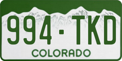 CO license plate 994TKD