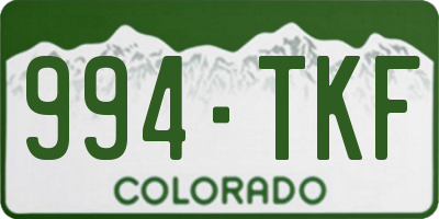 CO license plate 994TKF