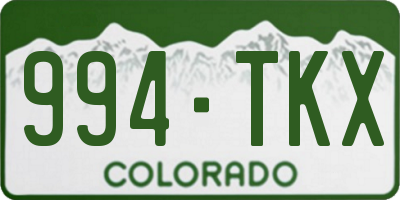 CO license plate 994TKX