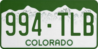 CO license plate 994TLB