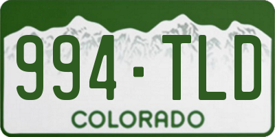 CO license plate 994TLD