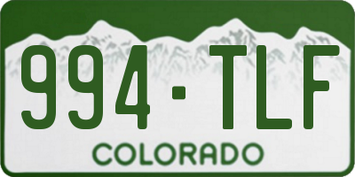 CO license plate 994TLF