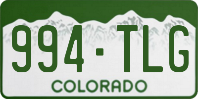 CO license plate 994TLG