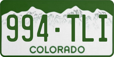 CO license plate 994TLI