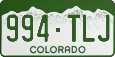 CO license plate 994TLJ
