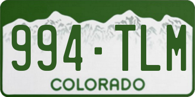 CO license plate 994TLM
